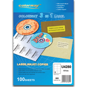 U4280A4*100 96.5*66.7MM Matte Paper adesivo 165g A4 100p 8/1P