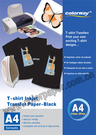 DTT120A4X5 T-shirt escuro papel de transferência,120g/m2 A4 5 Folhas
