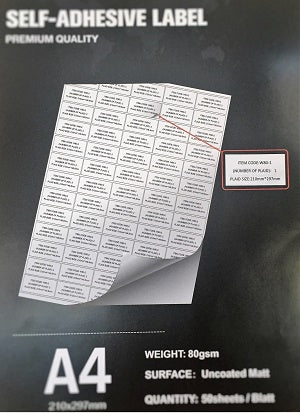 AD50W80-4 105x148cm 50 folhas adesiva Matt-Auto A4/80g (4 etiquetas)