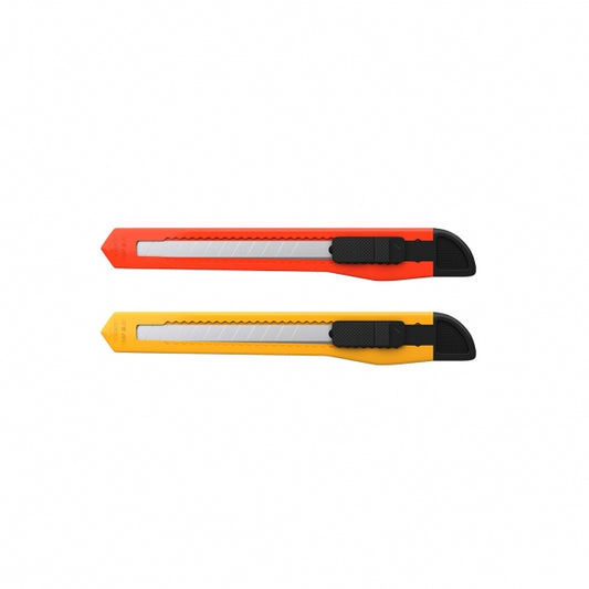 X-Ato ErichKrause EasyCut 9mm com fixador push-lock, cores sortidas laranja e amarelo