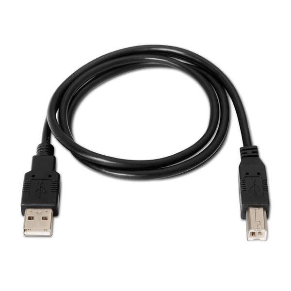 Cabo USB 2.0 Impressora Tipo A Macho para Tipo B Macho 1.8m Preto Aisens 