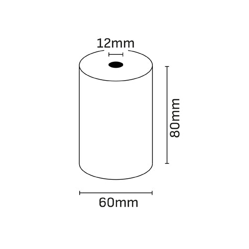 Pack 5 Rolos de Papel Térmico 80x65x12mm | BPA Free | Certificado FSC | POS