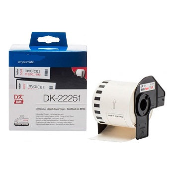 NCDK22251 Black/Red 62mmX15Meter para Brother P-Touch QL800,810,820