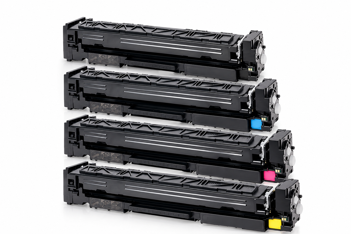 Pack com 4 toners compatíveis HP 219X/219A nas cores preto, ciano, magenta e amarelo