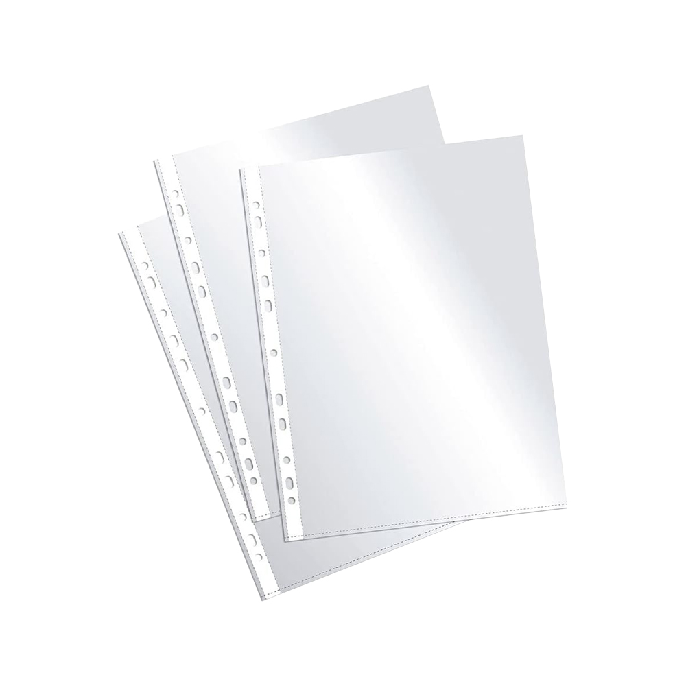 Pack de bolsas catálogo A4 transparentes com furos universais