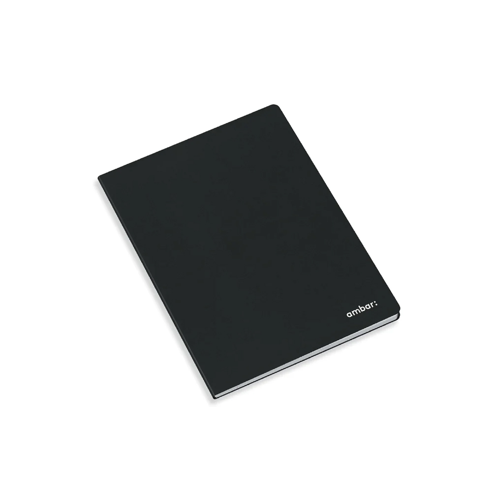 Caderno Agrafado A5 Pautado Ambar Preto