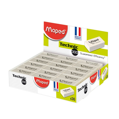 Expositor com 36 borrachas Maped Technic 300